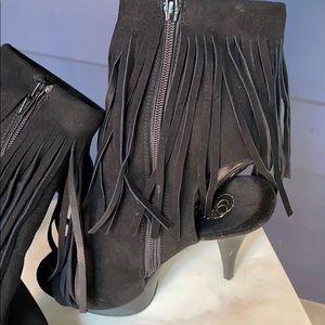 PLEASER  Leather upper SHOE with fringe